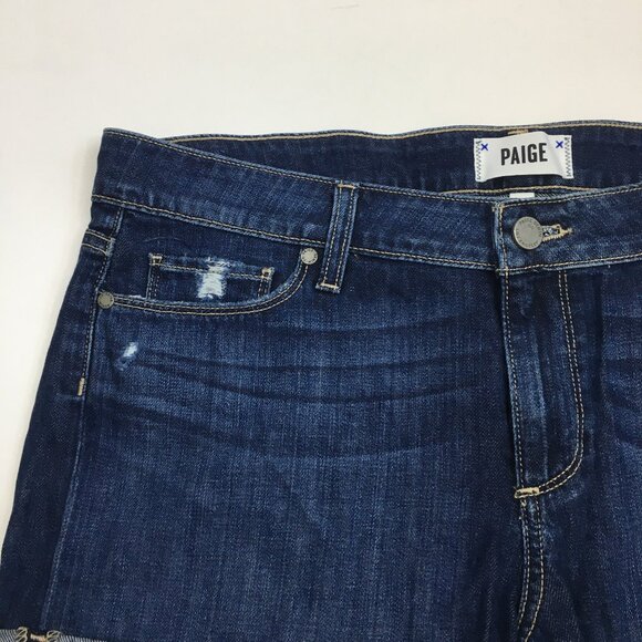 PAIGE 5 Pocket Tyson Destructed JIMMY JIMMY Cuffed Hem Distressed Denim Shorts - Picture 7 of 12